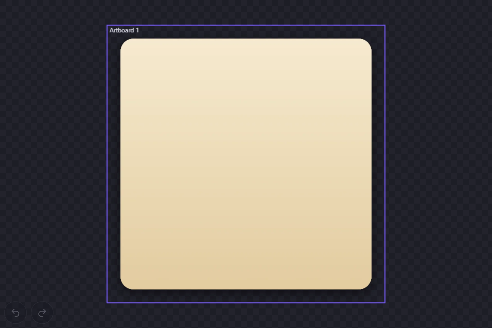 A cream rounded-square panel with a soft shadow, alone on the artboard