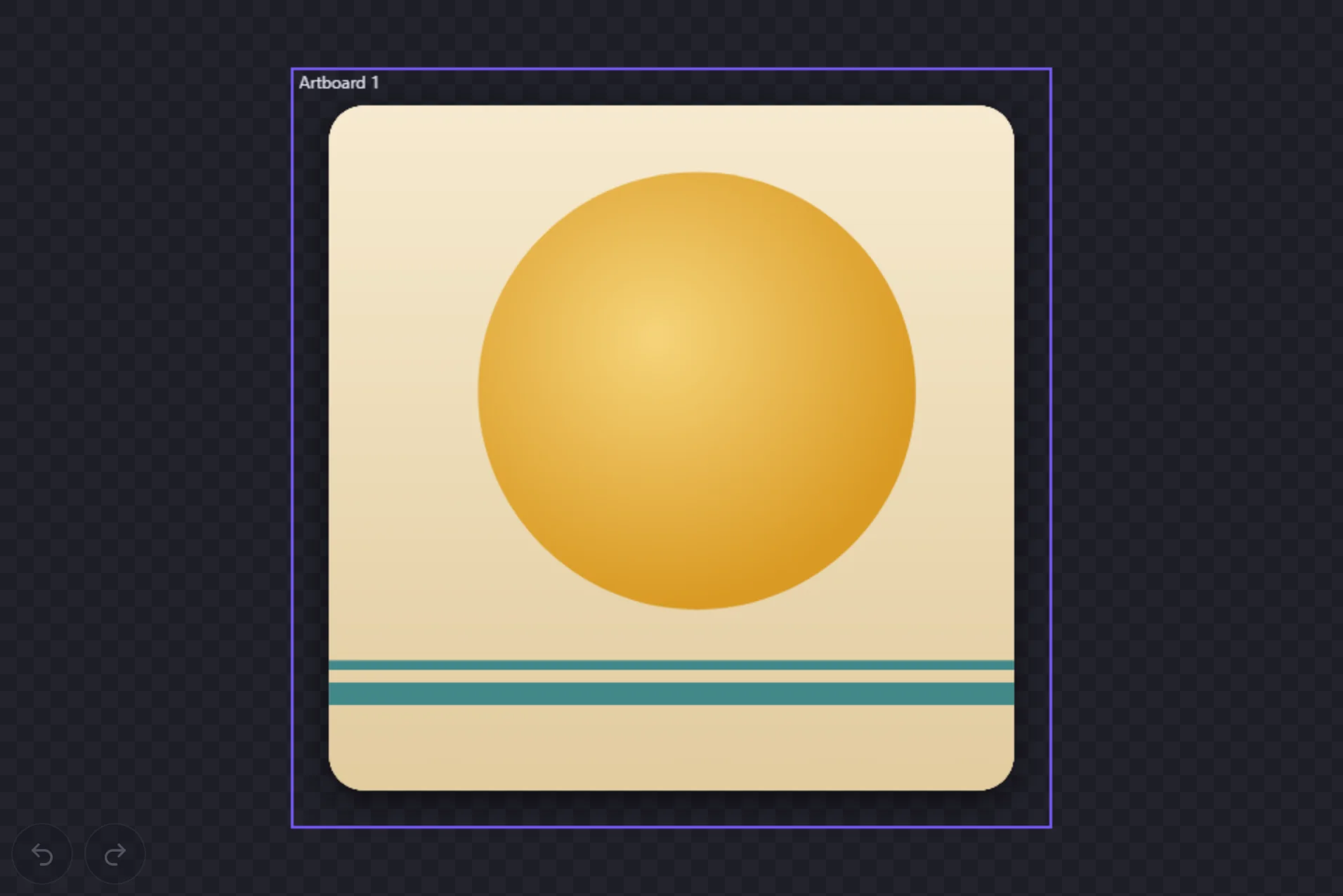 The panel and disc with two teal stripes added near the bottom