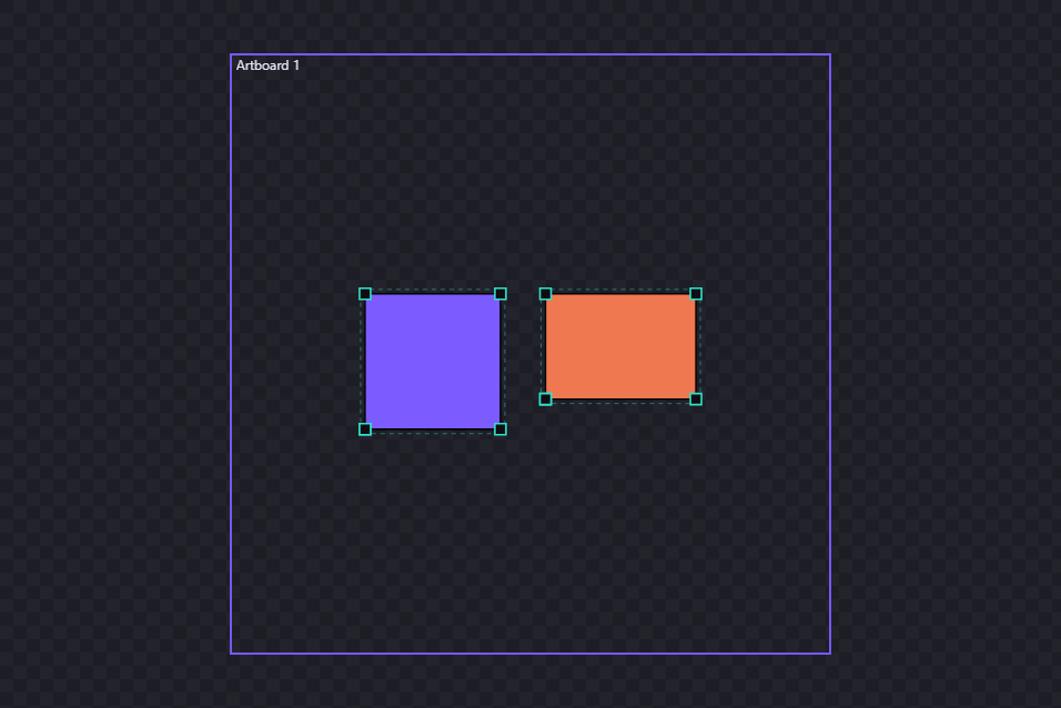 Two imported paths on the canvas, each shown with editable anchor points